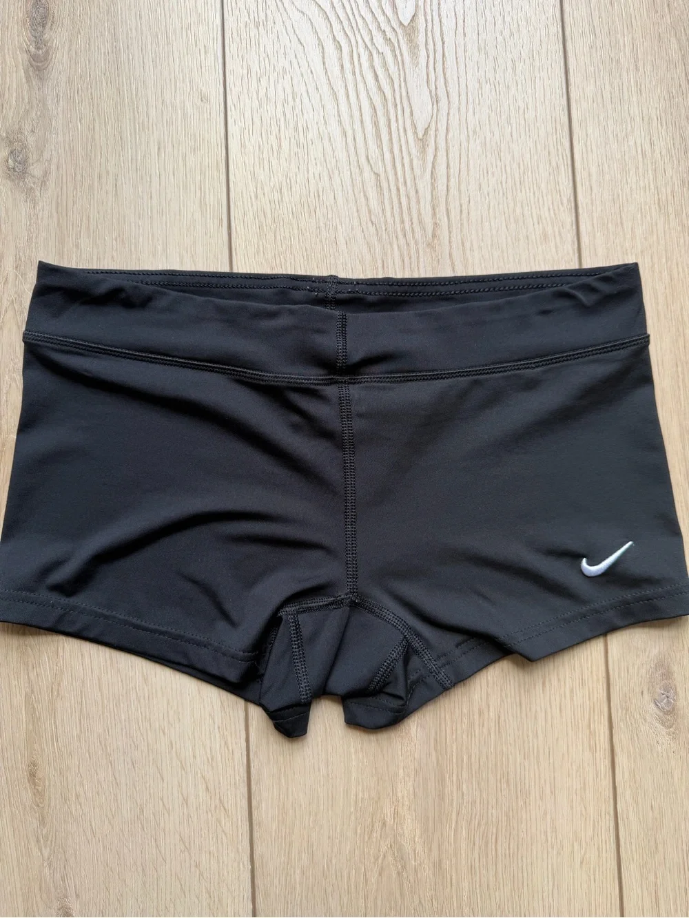 Nike Women’s Black Performance Volleyball Spandex Shorts with Swoosh Medium